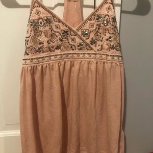 Hollister beaded pink tank top